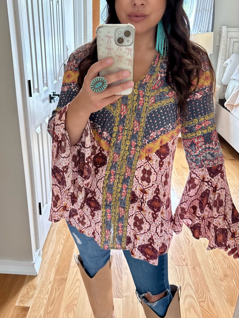Umgee bell sleeve boho tunic